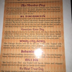 Voodoo Dogs Mobile Cart - Menu