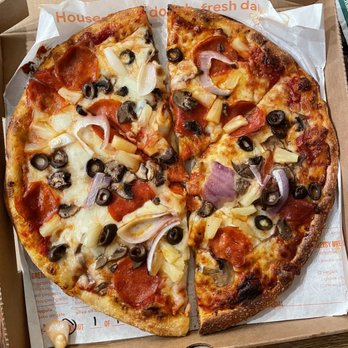 Blaze Pizza - The pizza was not fully cooked, I had to cook it myself in the oven (right side) for it to be edible. - Salad Near Me - Northridge, California Blaze Pizza - The pizza was not fully cooked, I had to cook it myself in the oven (right side) for it to be edible. - Salad Near Me - Northridge, California