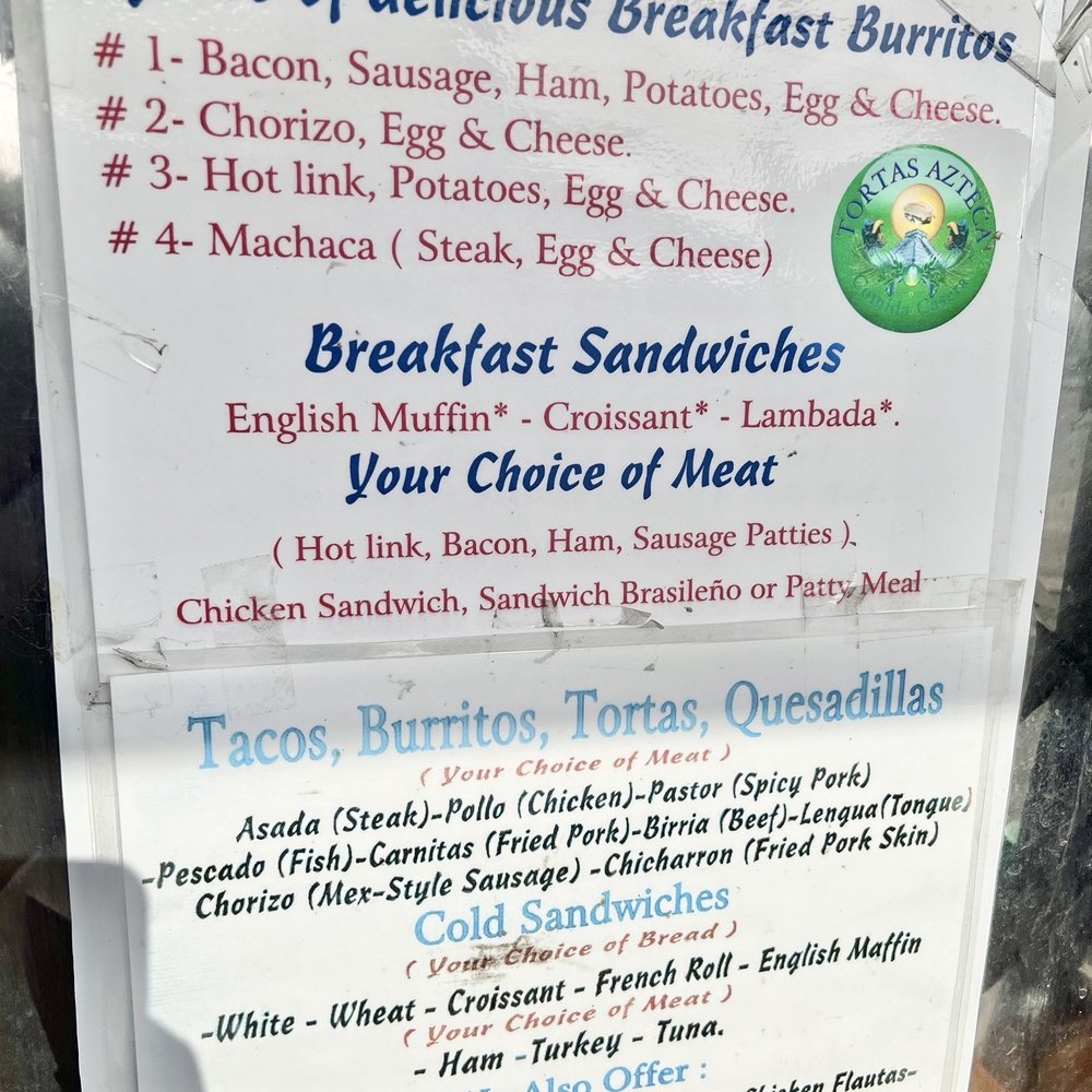 Tortas Azteca - The Menu - Food Stands Near Me Tortas Azteca - The Menu - Food Stands Near Me