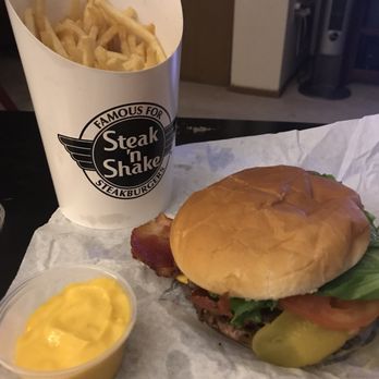 Steak ’n Shake - Double bacon cheeseburger and fries. Classic. And really good. - Fast Food Near Me - Columbus, Ohio