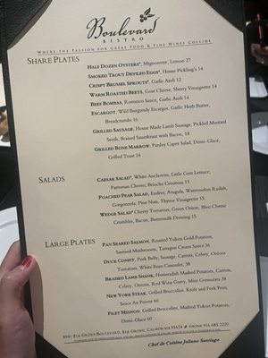 Menu photo 8 Boulevard Bistro Elk Grove, CA