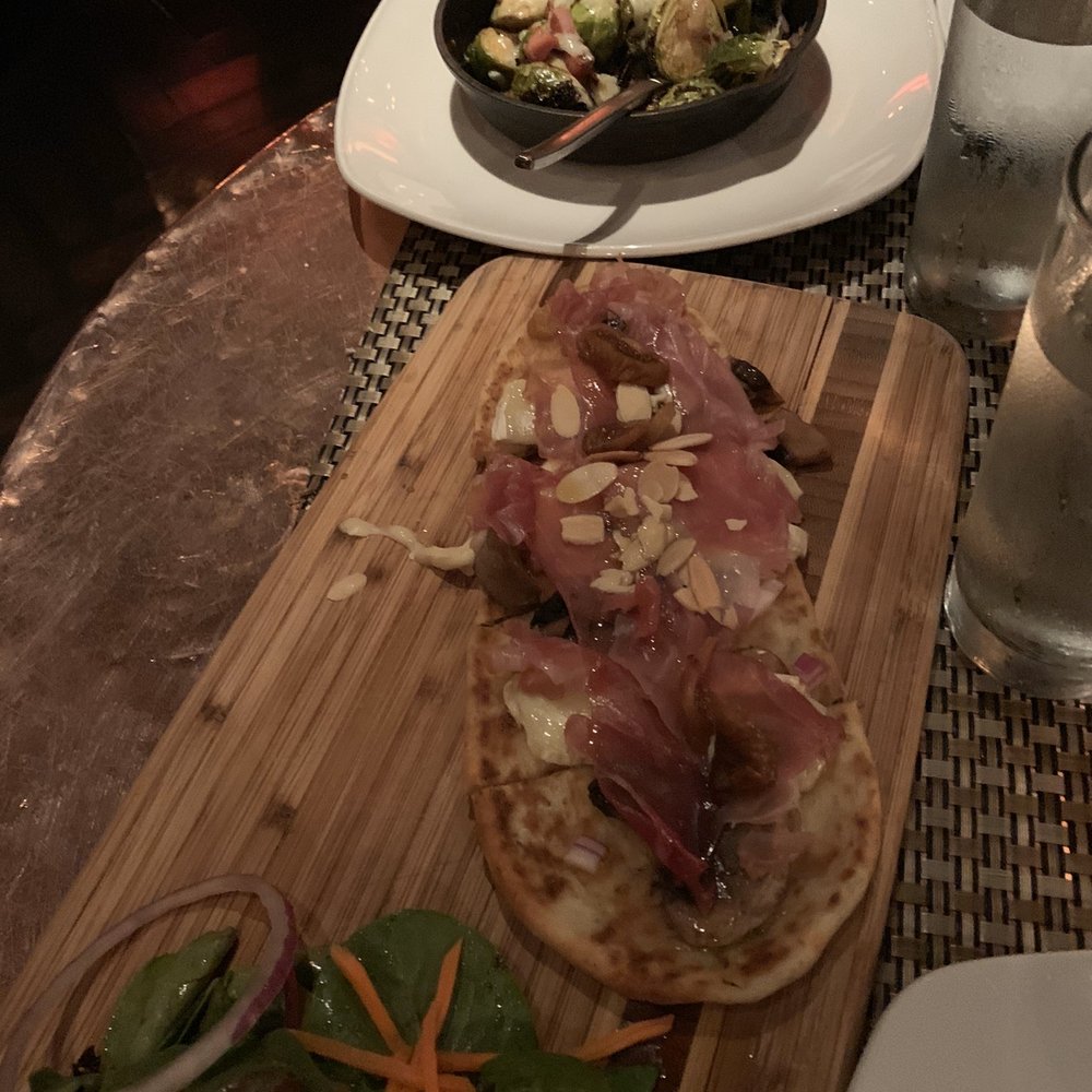 Banc Cafe - Flatbread and charred brussels sprouts - Cafes Near Me - New York, New York Banc Cafe - Flatbread and charred brussels sprouts - Cafes Near Me - New York, New York