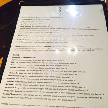 Buddha Lounge - The menu. - Sushi Bars Near Me - Lexington, Kentucky