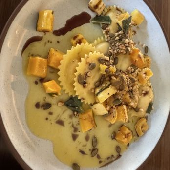 Novella - Sweet potato ravioli with brown butter - Italian Near Me - Powell, Ohio Novella - Sweet potato ravioli with brown butter - Italian Near Me - Powell, Ohio