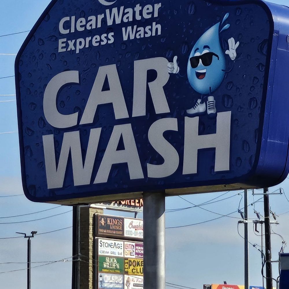 ClearWater Express Wash - Sign - Car Wash Near Me - Katy, Texas