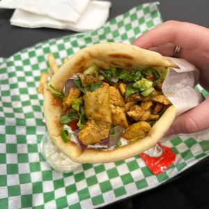 Photo of Safi Mediterranean Grill - San Diego, CA, United States. Chicken shawarma sandwich