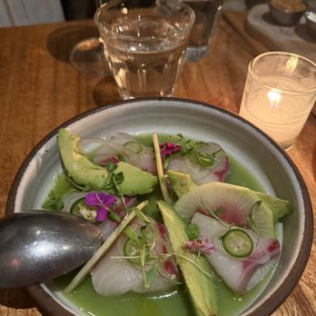 Wolf in the Woods - Yellowtail Aguachile - Wine Bars Near Me - San Diego, California