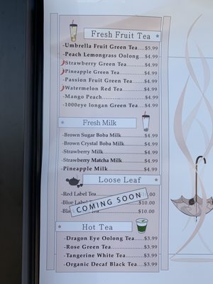 Menu photo 8 Umbrella Tea House Schaumburg, IL