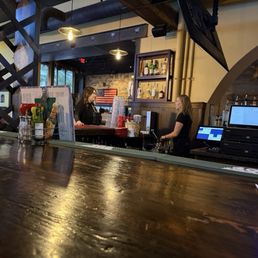 Sitting at the bar in the historic Windbag Saloon