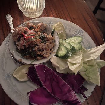 Cobi's - Chicken Larb - trust me and try the purple cabbage first - Indian Near Me - Santa Monica, California Cobi's - Chicken Larb - trust me and try the purple cabbage first - Indian Near Me - Santa Monica, California