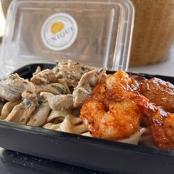Unique Fettuccine and Sandwiches - Surf and Turf