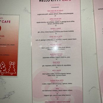 Hello Kitty Cafe - Cocktail Menu - Cafes Near Me - Irvine, California Hello Kitty Cafe - Cocktail Menu - Cafes Near Me - Irvine, California