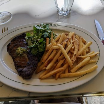 Bistro Du Jour - Yummy steak frites medium well.  They also gave me bearnaise sauce and ketchup for the fries. - French Near Me - Washington, DC, District of Columbia