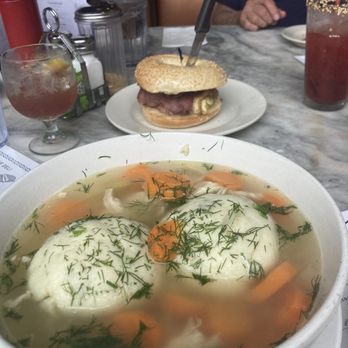 Perly's - Matzo ball soup and bagel with tongue & egg - Delis Near Me - Richmond, Virginia