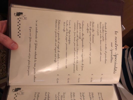 Menu photo 4 La Taverna dei Fori Imperiali Rome, RM Menu photo 4 La Taverna dei Fori Imperiali Rome, RM