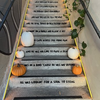 Devil's Dozen Donut Shop - Stairs leading up to patio seating - Donuts Near Me - San Diego, California