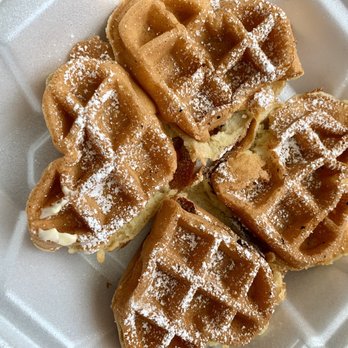 Eli's - Waffles w whipped cream and strawberries (came on side) - Breakfast & Brunch Near Me - Natick, Massachusetts