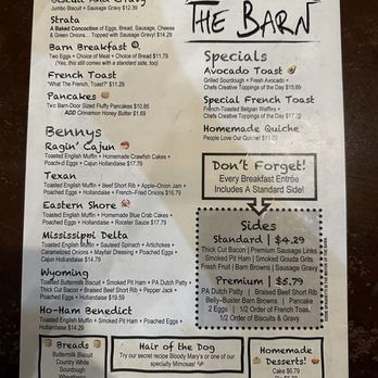 The Barn - Menu side two - Coffee & Tea Near Me - St. Louis, Missouri The Barn - Menu side two - Coffee & Tea Near Me - St. Louis, Missouri