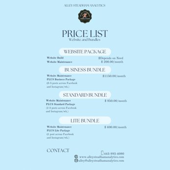 Alley Steadham Analytics - General pricing guide. - Web Design Near Me Alley Steadham Analytics - General pricing guide. - Web Design Near Me