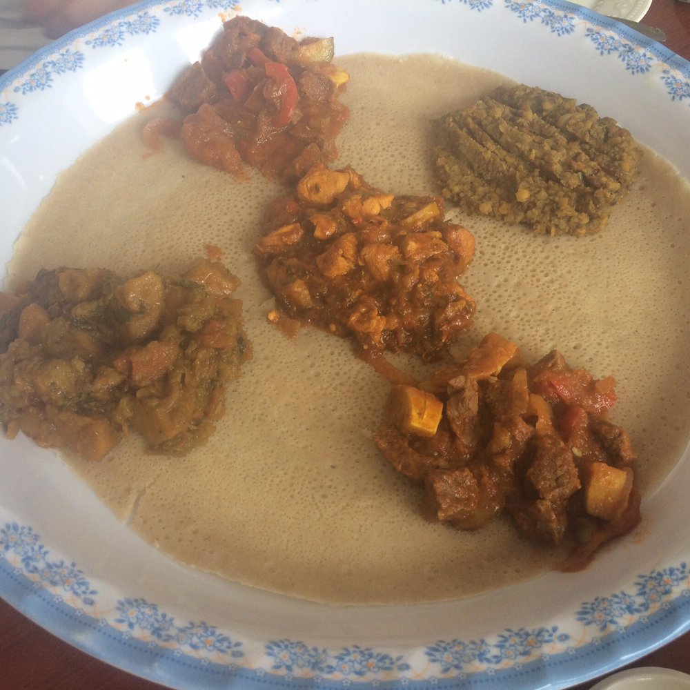 Fatima's Cafe - The Ethiopian Anjero platter. - African Near Me - Worcester, Massachusetts Fatima's Cafe - The Ethiopian Anjero platter. - African Near Me - Worcester, Massachusetts