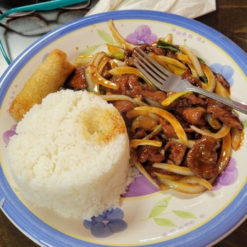 Tasty Wok - Foreground Mongolian Beef background orange chicken. - Chinese Near Me - Springfield, Ohio