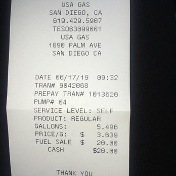 USA Gasoline - Receipt, $20 and this is not accurate - Gas Stations Near Me - San Diego, California USA Gasoline - Receipt, $20 and this is not accurate - Gas Stations Near Me - San Diego, California