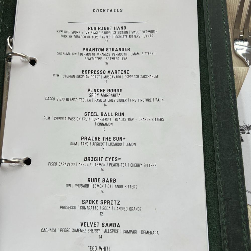 Spoke and Ivy - Menú - New American Near Me - Fort Wayne, Indiana