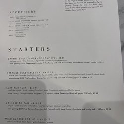 The Chef's Table - Menu