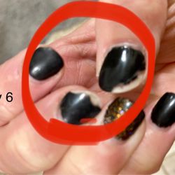 Fancy Nails - Chipping of Acrylic. Natural nails are destroyed.