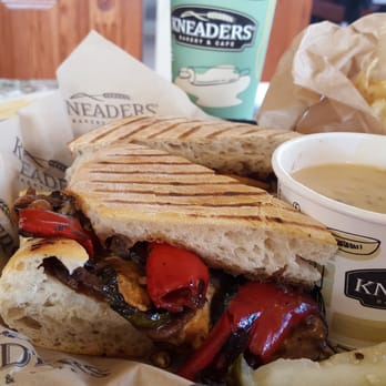 Kneaders Bakery & Cafe - Harvest Veggie on grilled ciabatta.. Mushroom Brie soup - Bakeries Near Me - Henderson, Nevada Kneaders Bakery & Cafe - Harvest Veggie on grilled ciabatta.. Mushroom Brie soup - Bakeries Near Me - Henderson, Nevada