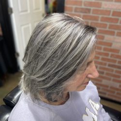 BJ's Hair Shop - Corrective color to blend the gray