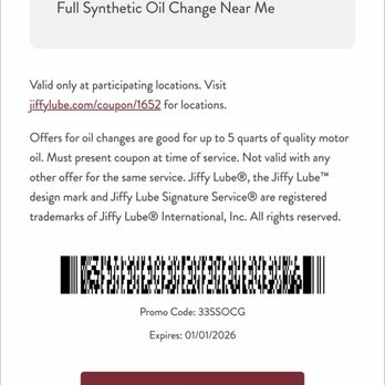 Jiffy Lube - $33 Coupon - Auto Repair Near Me - Sacramento, California Jiffy Lube - $33 Coupon - Auto Repair Near Me - Sacramento, California