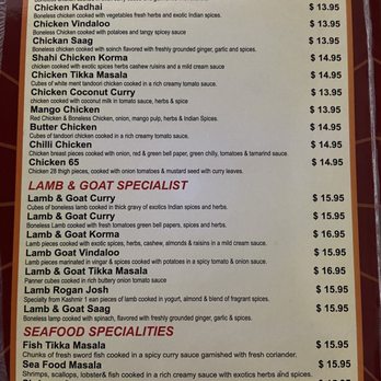 Chef India - 1/18/2024 Menu 4 out of 5 - Indian Near Me - Lawton, Oklahoma