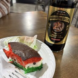 Rainbow cookie cake. Espresso soda Rainbow cookie cake. Espresso soda