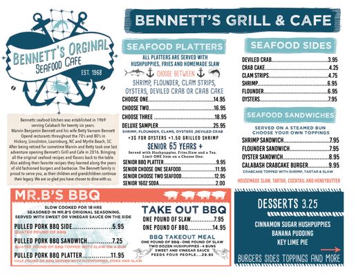 Menu photo 8 Bennett's Grill and Cafe Calabash, NC