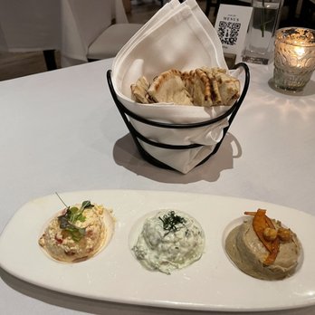 Nerai - Traditional Trio Spreads - amazing but really just loved the tzatziki - Greek Near Me - New York, New York Nerai - Traditional Trio Spreads - amazing but really just loved the tzatziki - Greek Near Me - New York, New York