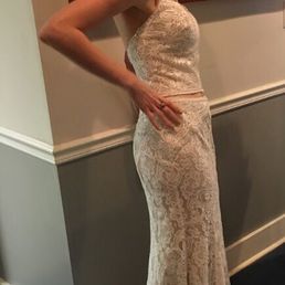 Wedding dress alterations on a dress that was 3-4 sizes too big