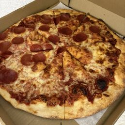 Large half cheese half pepperoni Large half cheese half pepperoni