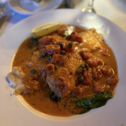 Scotty's On Sheridan - Whitefish over spinach in tomato-garlic-cream sauce special