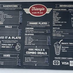 Triangle Dairy Bar - Menu 7.6.22
