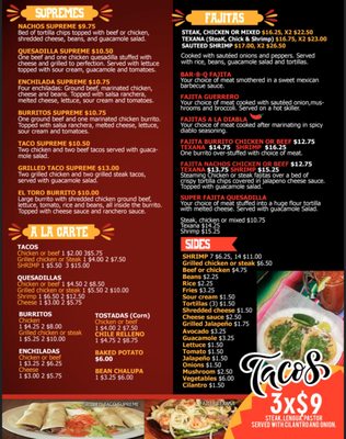 Menu photo 2 El Toro Bar and Grill Orangeburg, SC