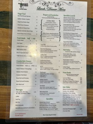 Menu photo 1 Cross Eyed Cricket Evansville, IN Menu photo 1 Cross Eyed Cricket Evansville, IN