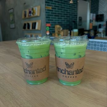 Enchanted Coffee - Lavender Matcha Latte and Mint Matcha Latte - Coffee & Tea Near Me - Santa Ana, California