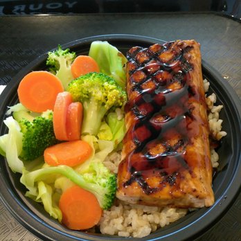 WaBa Grill - Salmon veggie bowl with brown rice. The best! - Fast Food Near Me - San Dimas, California WaBa Grill - Salmon veggie bowl with brown rice. The best! - Fast Food Near Me - San Dimas, California