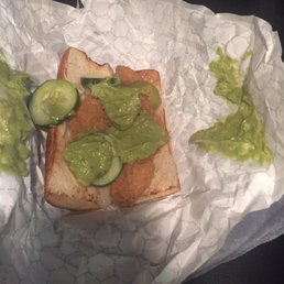 Where is the other half of the ingredients in this sandwich and why is the bread so hard even our dog can't chew it?
