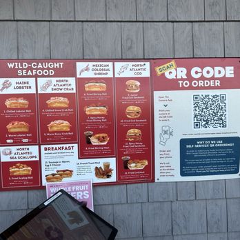 Angie’s Lobster - Menu board with QRC code on the right. - Sandwiches Near Me - Tucson, Arizona Angie’s Lobster - Menu board with QRC code on the right. - Sandwiches Near Me - Tucson, Arizona