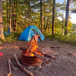 Rustic tent waterfront