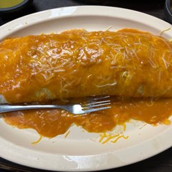 La Casita - The fork is there for scale. The Sancho Burrito is HUGE!