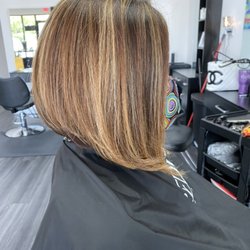 Fox Hair Studio - Gorgeous swing bob and beautiful high and low lights!