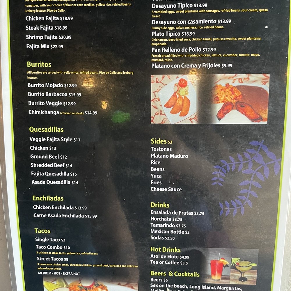 Las Palmas - Menu 2 - Salvadoran Near Me - Seatac, Washington
